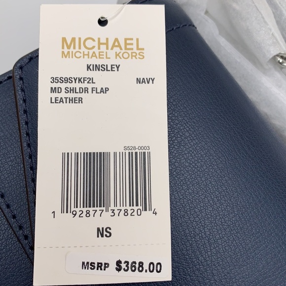 Michael Kors Kinsley Medium Flap Shoulder Bag Crossbody in NAVY COLOR - Picture 15 of 15